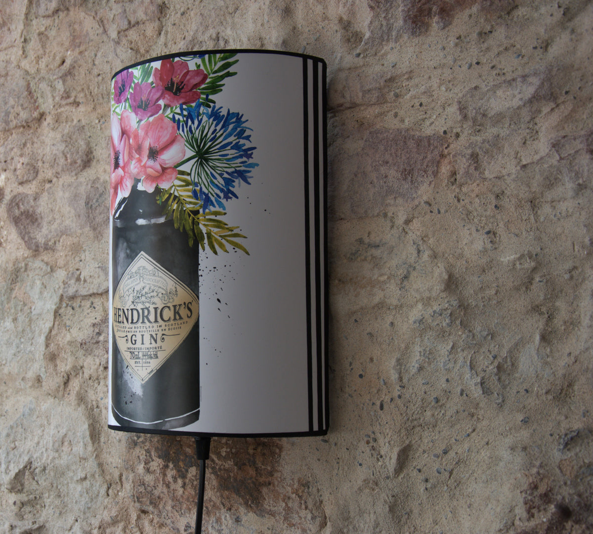 Applique murale demi cylindrique "Hendricks Flowers", affiche originale Mercedes Charro.