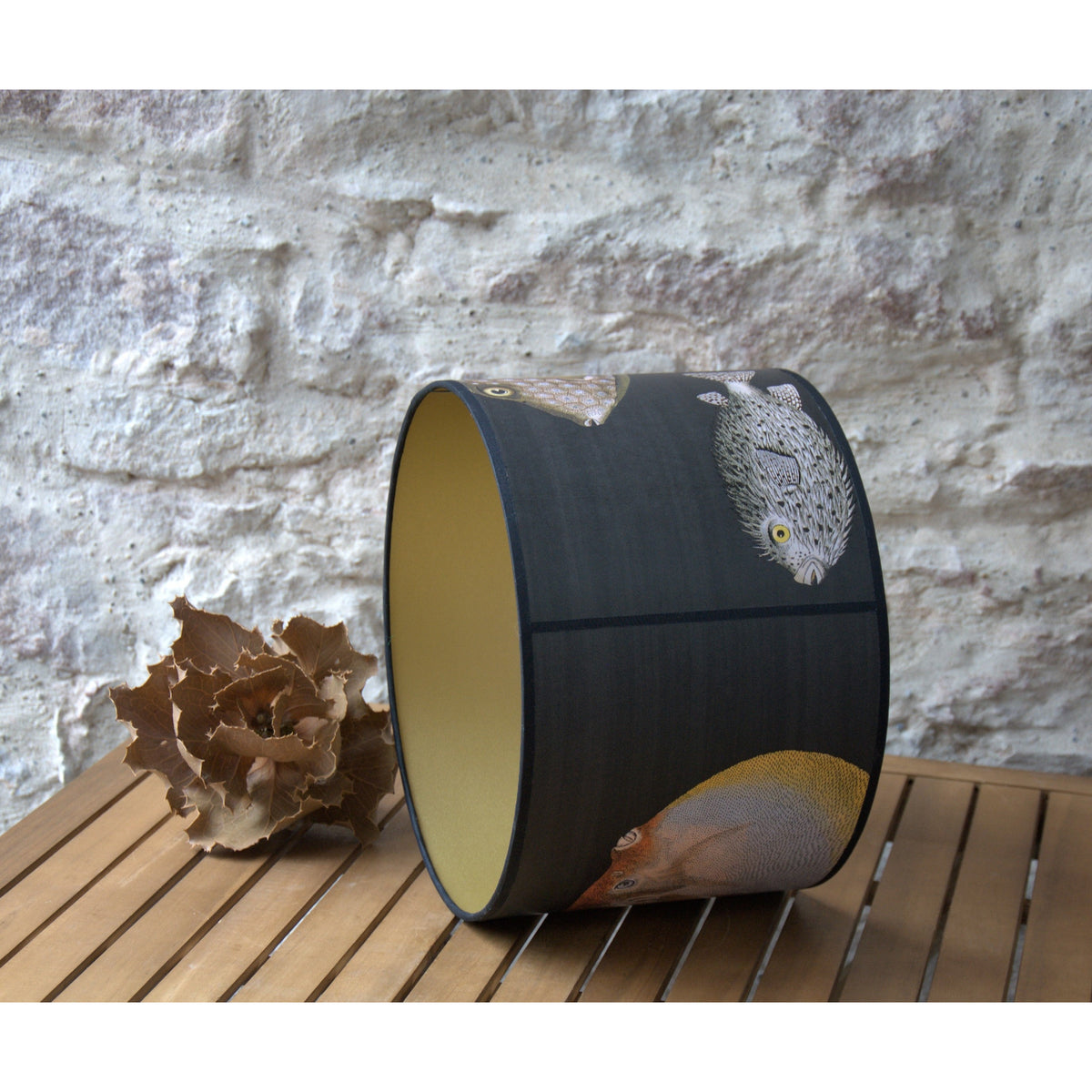 Abat jour tambour papier peint Acquarius de chez Cole and Son