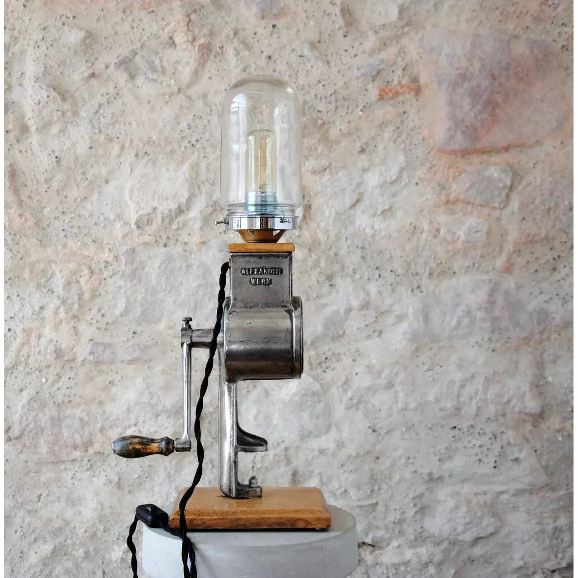 Upcycle Industrial chopper Table or Desk Lamp Light, Sustainable lighting Table Light Decor, Buy Metal Upcycled Lamps Ideas for Sale