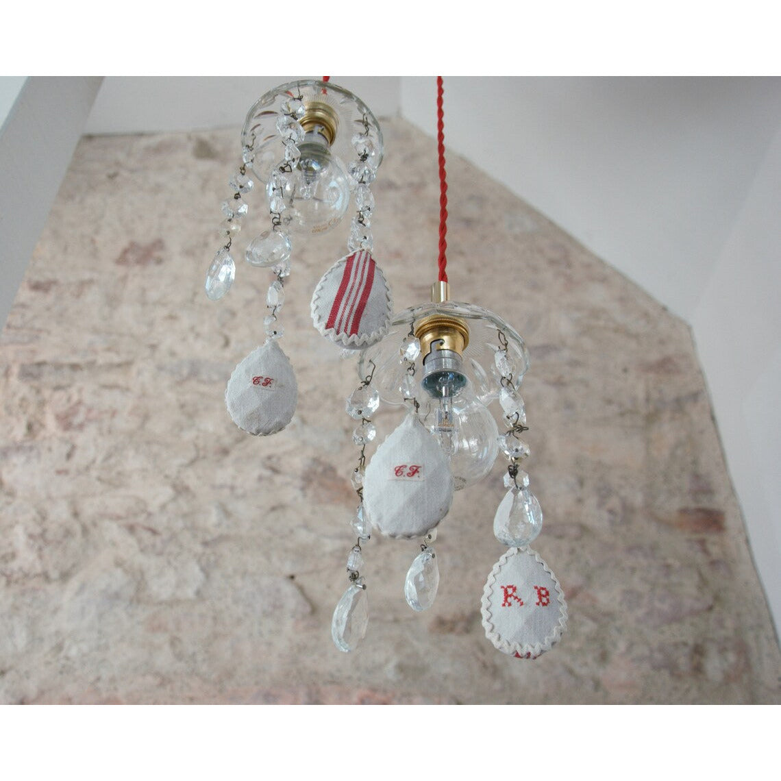 Cyrstal and Monogram Light Suspension Fixture, Unique Modern Handmade Wall Light Fixture, Unique Handmade Modern Industrial Lighting