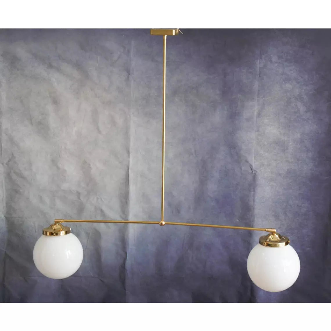 Modern Suspension Light Fixture Globes, Brass Modern Opaline Glass Pendant Lamp, Contemporary Hanging Ceiling Lamp Light Fixture