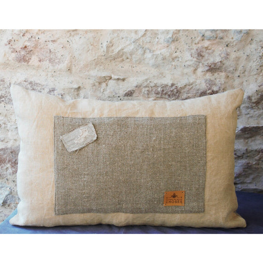Coussin décoratif en lin , chanvre et chute de sac à grain allemand.