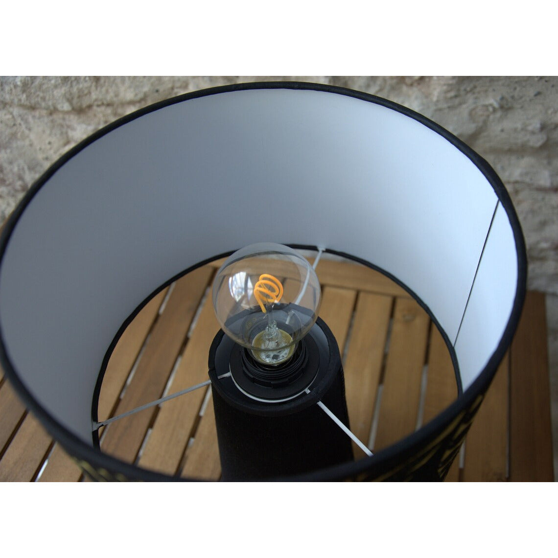 Lampe à poser velours, pièce unique.