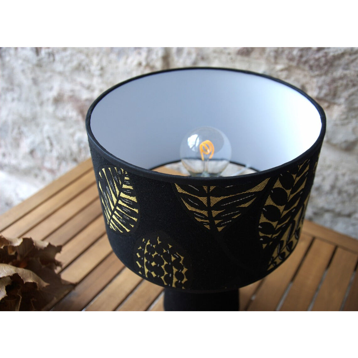 Lampe à poser velours, pièce unique.