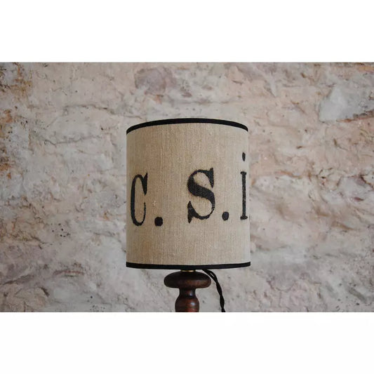 Lampe à Poser Industrielle Chignole, Old Hand Drill Industrial Lamp, Ancienne Chignole Recyclée, Lampe de Table Rustique en Bois et Métal