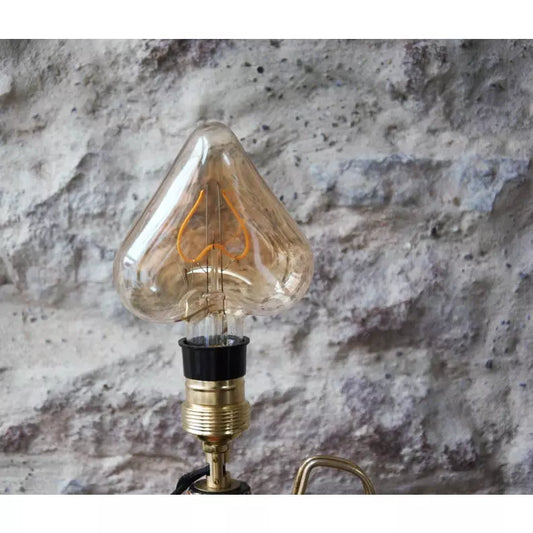 Lampe de table "Summertime" vintage type Dame Jeanne scoubidous, ampoule led love. Pièce unique.