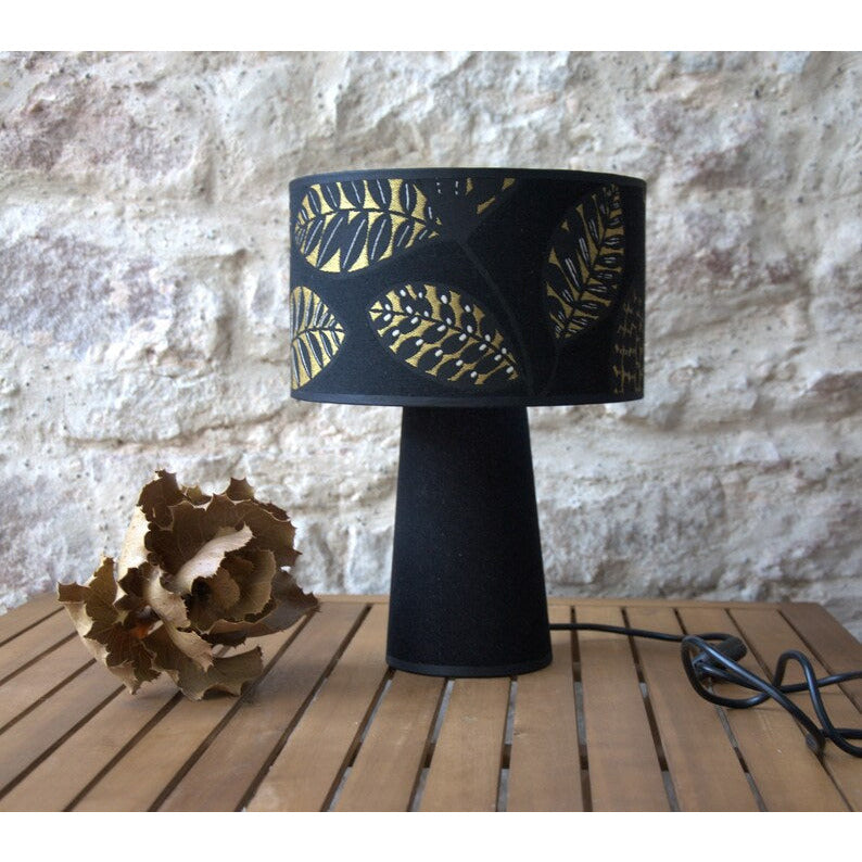 Lampe à poser velours, pièce unique.