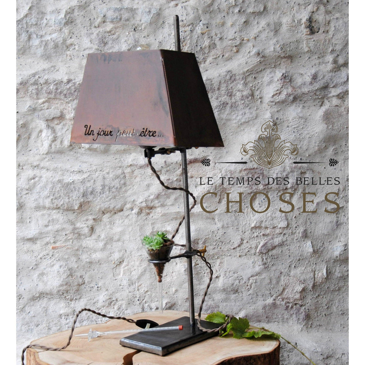 Lampe à poser support de chimie : "Un jour, peut être ". Pièce unique - Letempsdesbelleschoses