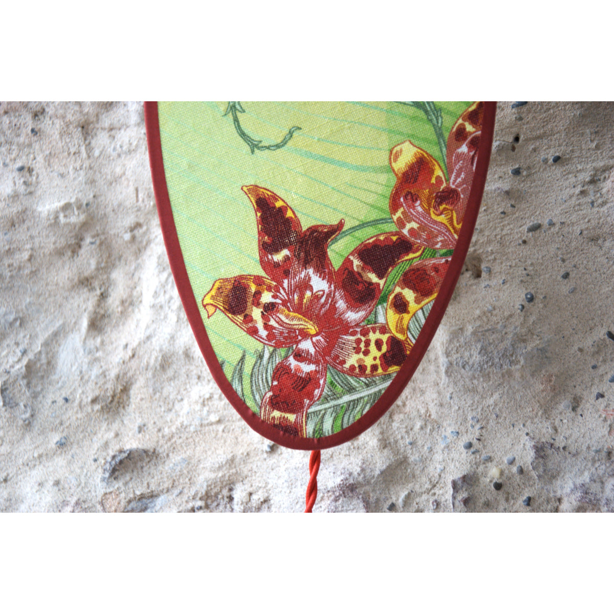 Applique ovale lin red orchid
