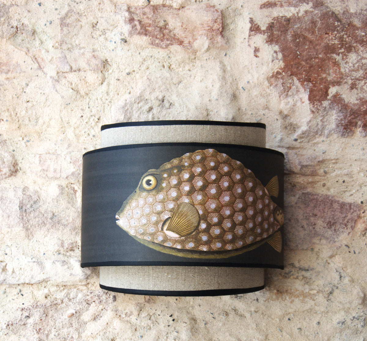 Paire d'appliques murales doubles "Acquario Black" Cole and Son et lin brut .