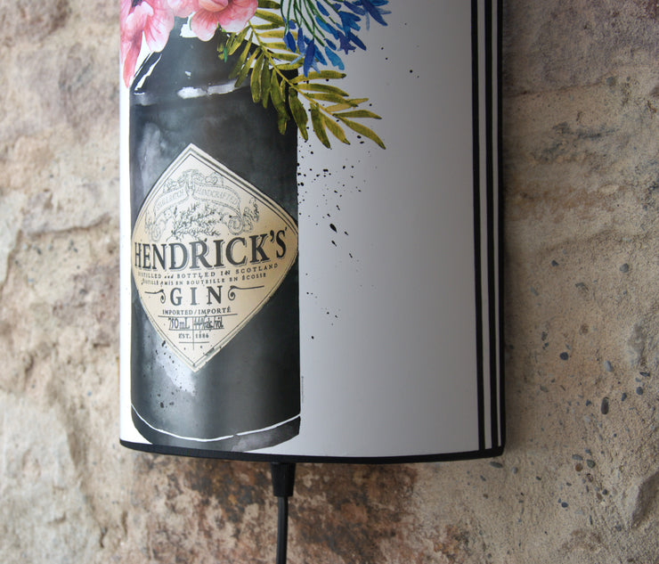 Applique murale demi cylindrique "Hendricks Flowers", affiche originale Mercedes Charro.