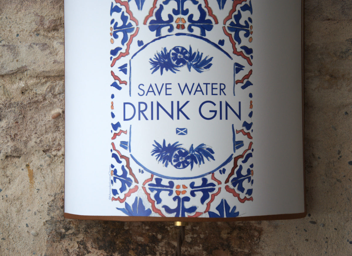 Applique demi-cylindrique "Drink gin" , affiche originale .