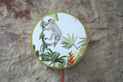 Applique ronde enfants , décor animaux exotiques.