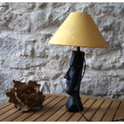 Tyros table lamp with conical linen shade, unique piece.
