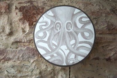 Applique murale ronde " OCTOPUS" pieuvre  papier peint .