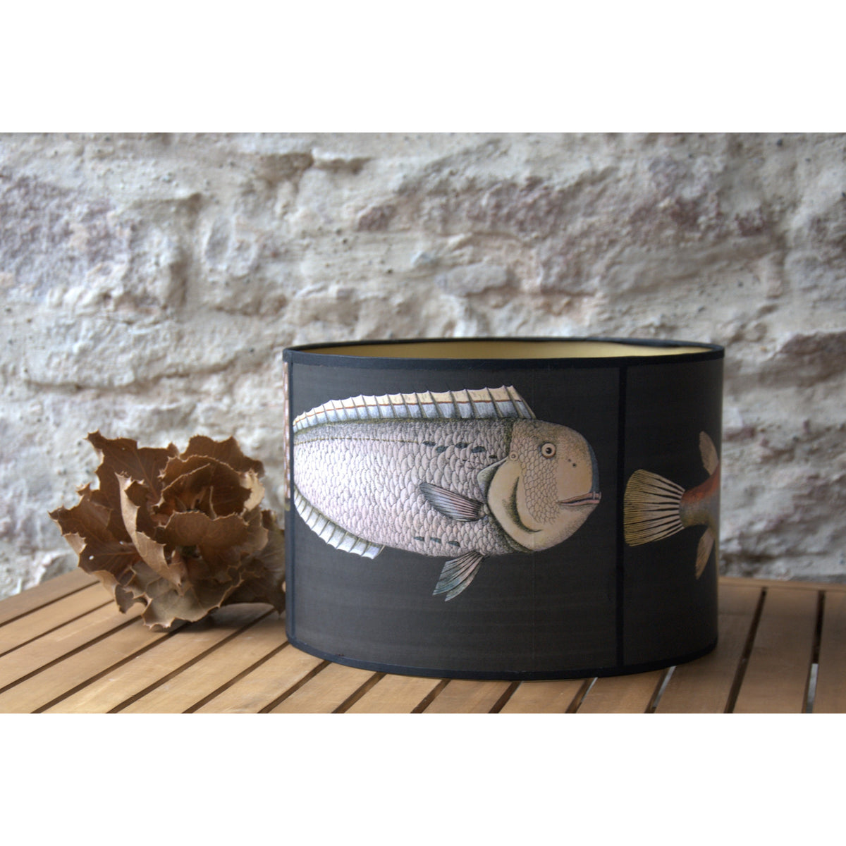Abat jour tambour papier peint Acquarius de chez Cole and Son