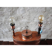 Copper Sulfate Table Lamp, Unique Lighting Design Rose Gold Reclaimed Lamp, Industrial Steampunk Copper Floor Lamp