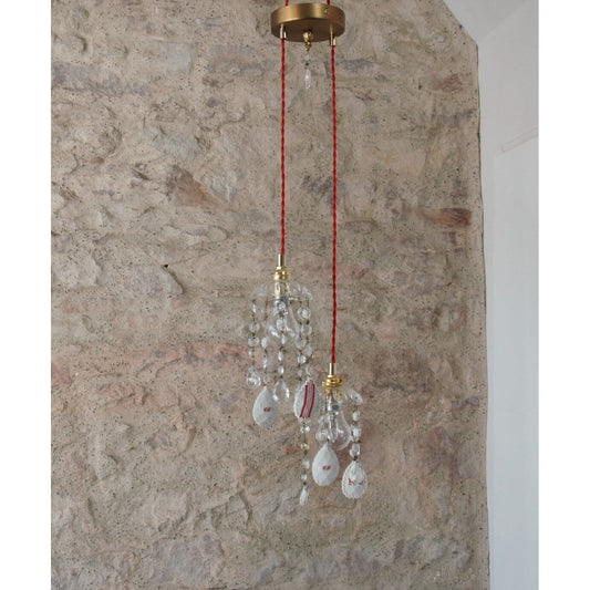 Cyrstal and Monogram Light Suspension Fixture, Unique Modern Handmade Wall Light Fixture, Unique Handmade Modern Industrial Lighting