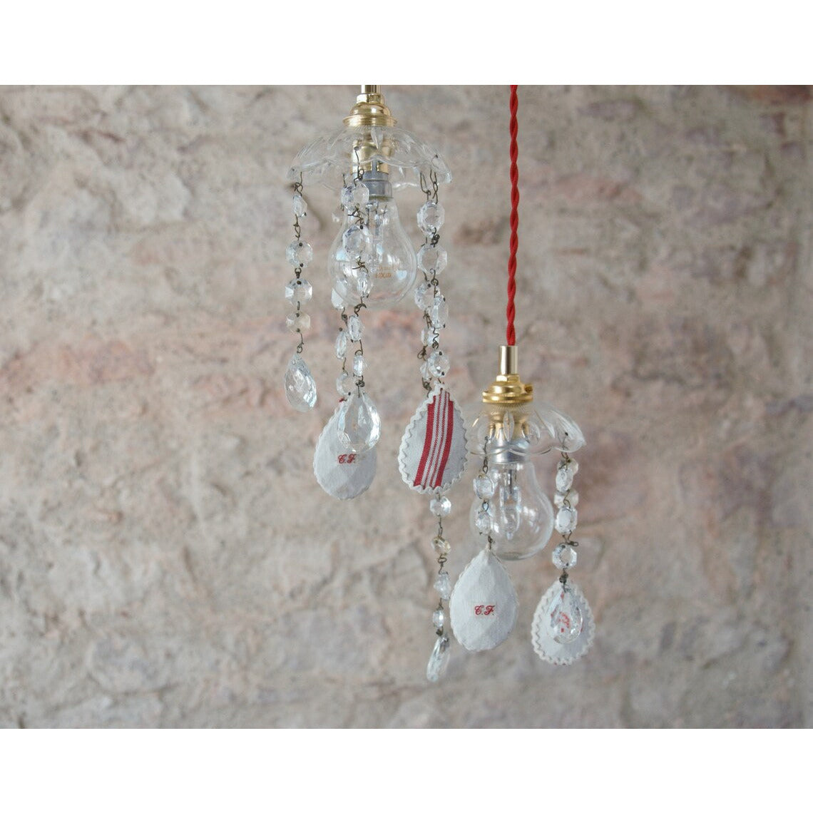 Cyrstal and Monogram Light Suspension Fixture, Unique Modern Handmade Wall Light Fixture, Unique Handmade Modern Industrial Lighting