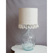 Lampe à poser dame jeanne , abat-jour coton brodé ancien, Victorian Embroidered Cotton Lampshade Room Decor, Recycled french Dame Jeanne