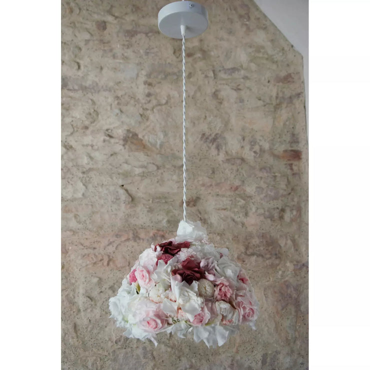 Suspension of stabilized plants, hanging roses, decoration of flowers, peonies, mosses, hanging garden. Unique piece.