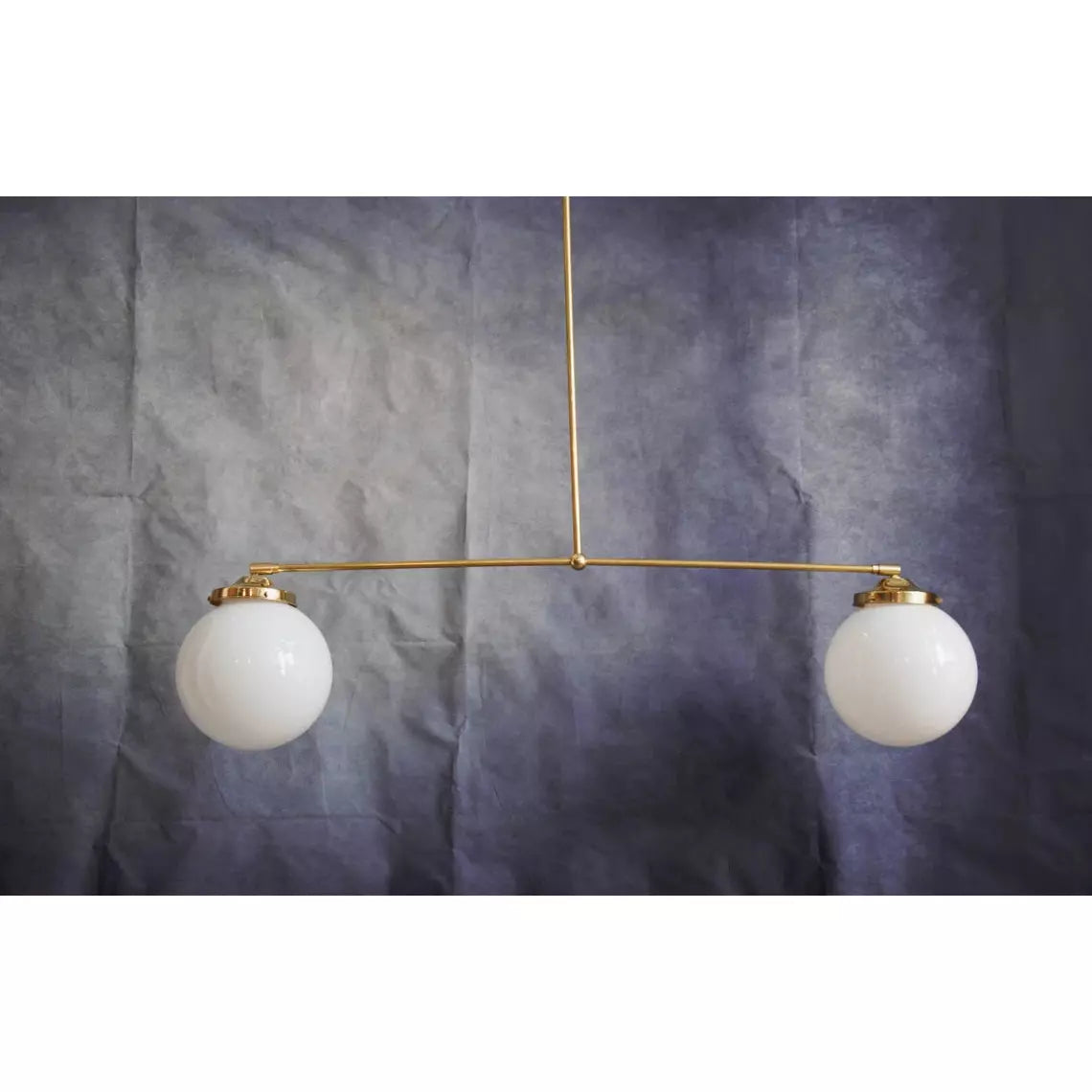 Modern Suspension Light Fixture Globes, Brass Modern Opaline Glass Pendant Lamp, Contemporary Hanging Ceiling Lamp Light Fixture