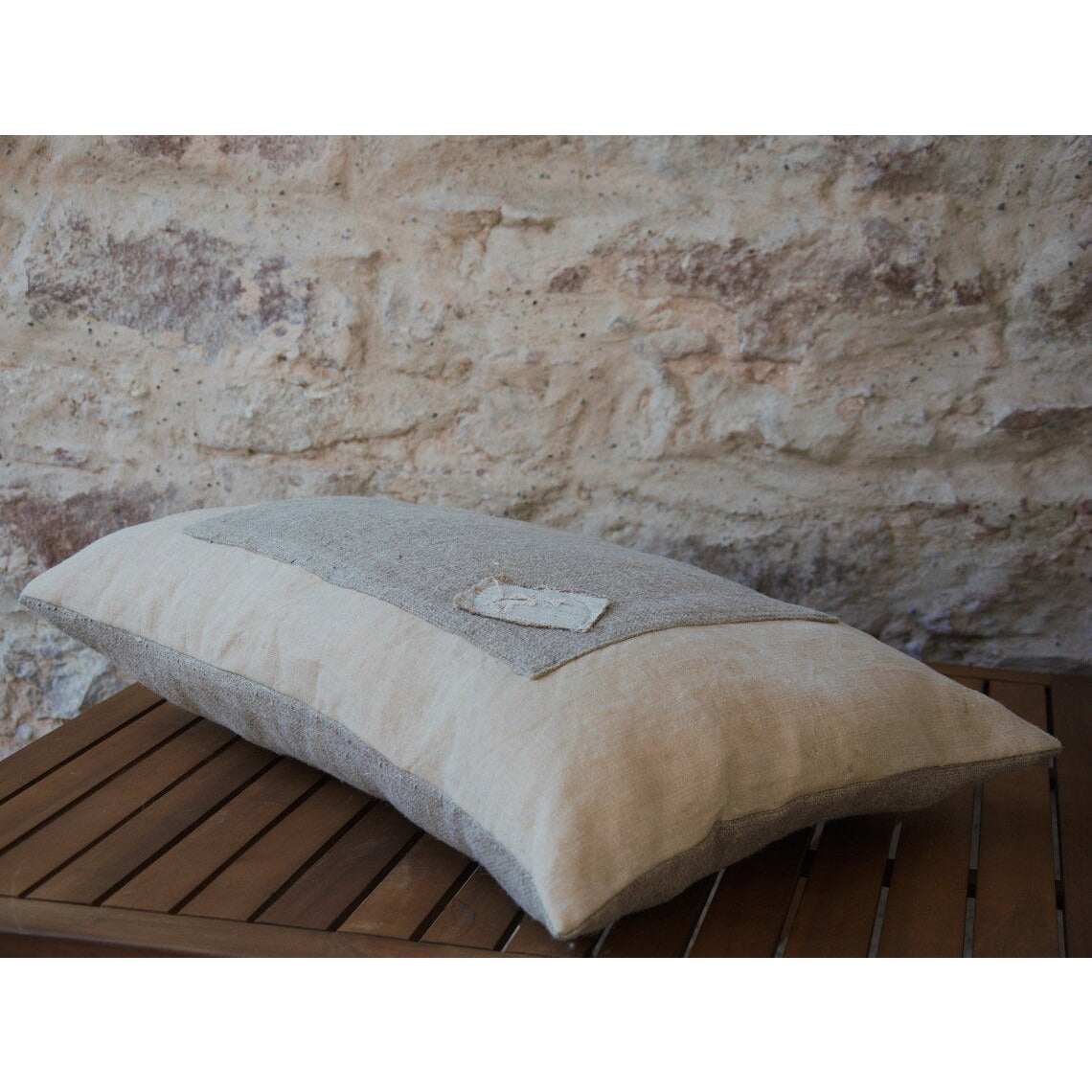 Coussin décoratif en lin , chanvre et chute de sac à grain allemand.