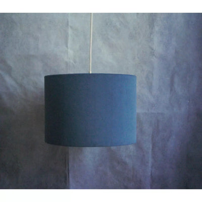 Double-sided velvet lampshade suspension: teal blue and strange blue animals.