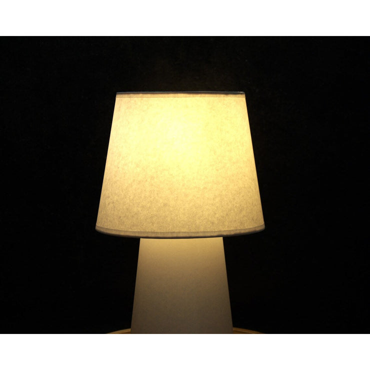 White monochrome table lamp, chamois paper.