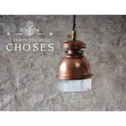 Suspension Industrielle en métal cuivré, Lampe de Plafond Luminaire Retro pour Salon Cuisine Bar, Lustre Pendant Design Industriel.