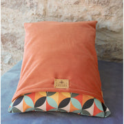 60's geometric velvet decorative cushion.