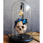 Gothic Skull Steampunk Lamp Living Room Decor, cabinet of curiosities Style Skull and Butterflies Desk Lamp, Farmhouse Decor Lamp 2022 - Letempsdesbelleschoses