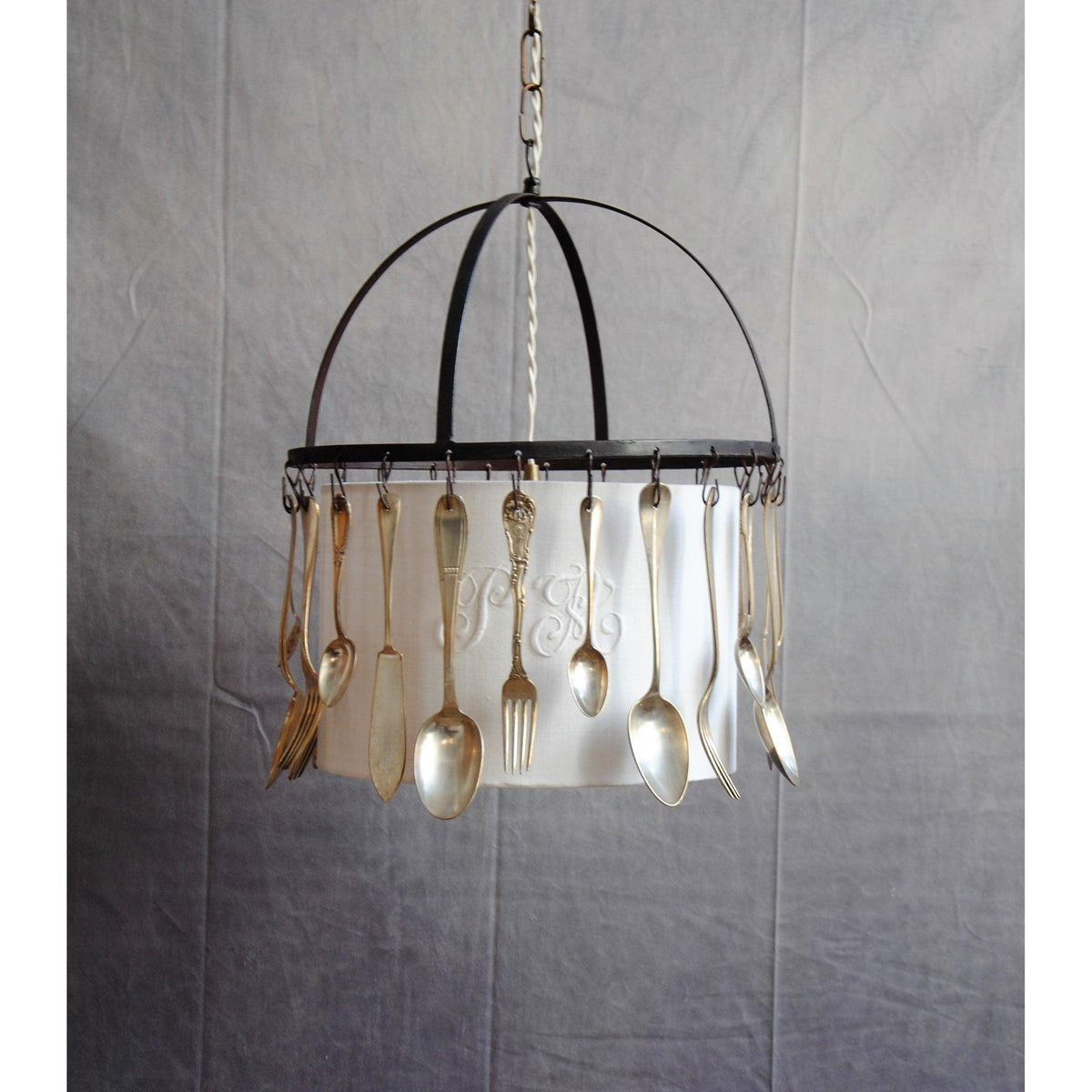 Antique Art Deco Light Suspension Wall Light Fixture, Unique Silverware Light Fixture, Retro Victorian Wall Light Suspension Decor - Letempsdesbelleschoses