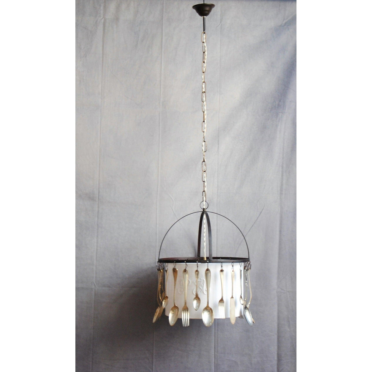 Antique Art Deco Light Suspension Wall Light Fixture, Unique Silverware Light Fixture, Retro Victorian Wall Light Suspension Decor - Letempsdesbelleschoses