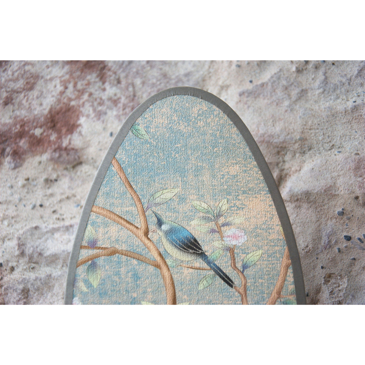 Applique lumineuse ovale, papier peint chinoiseries , birds and flowers. - Letempsdesbelleschoses