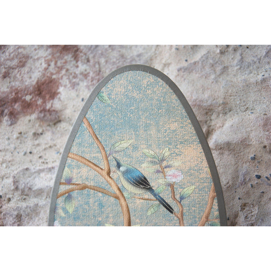 Applique lumineuse ovale, papier peint chinoiseries , birds and flowers. - Letempsdesbelleschoses