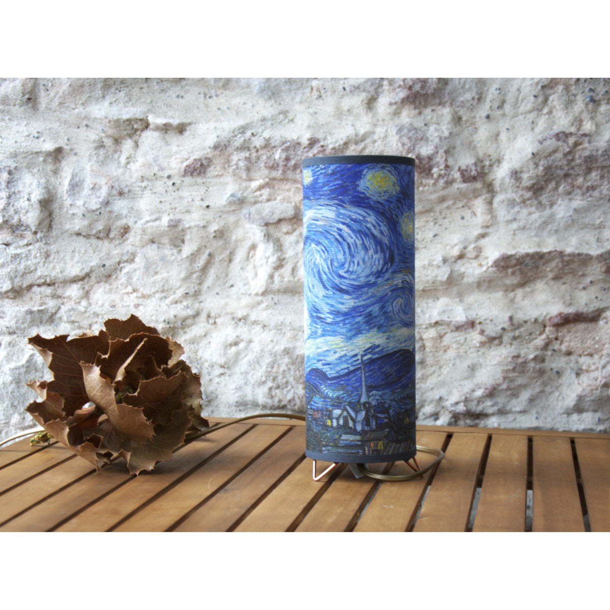 Lampe à poser abat-jour papier peint Van Gogh Nuit étoilée. - Letempsdesbelleschoses