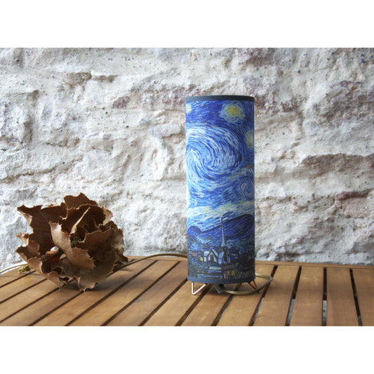 Lampe à poser abat-jour papier peint Van Gogh Nuit étoilée. - Letempsdesbelleschoses