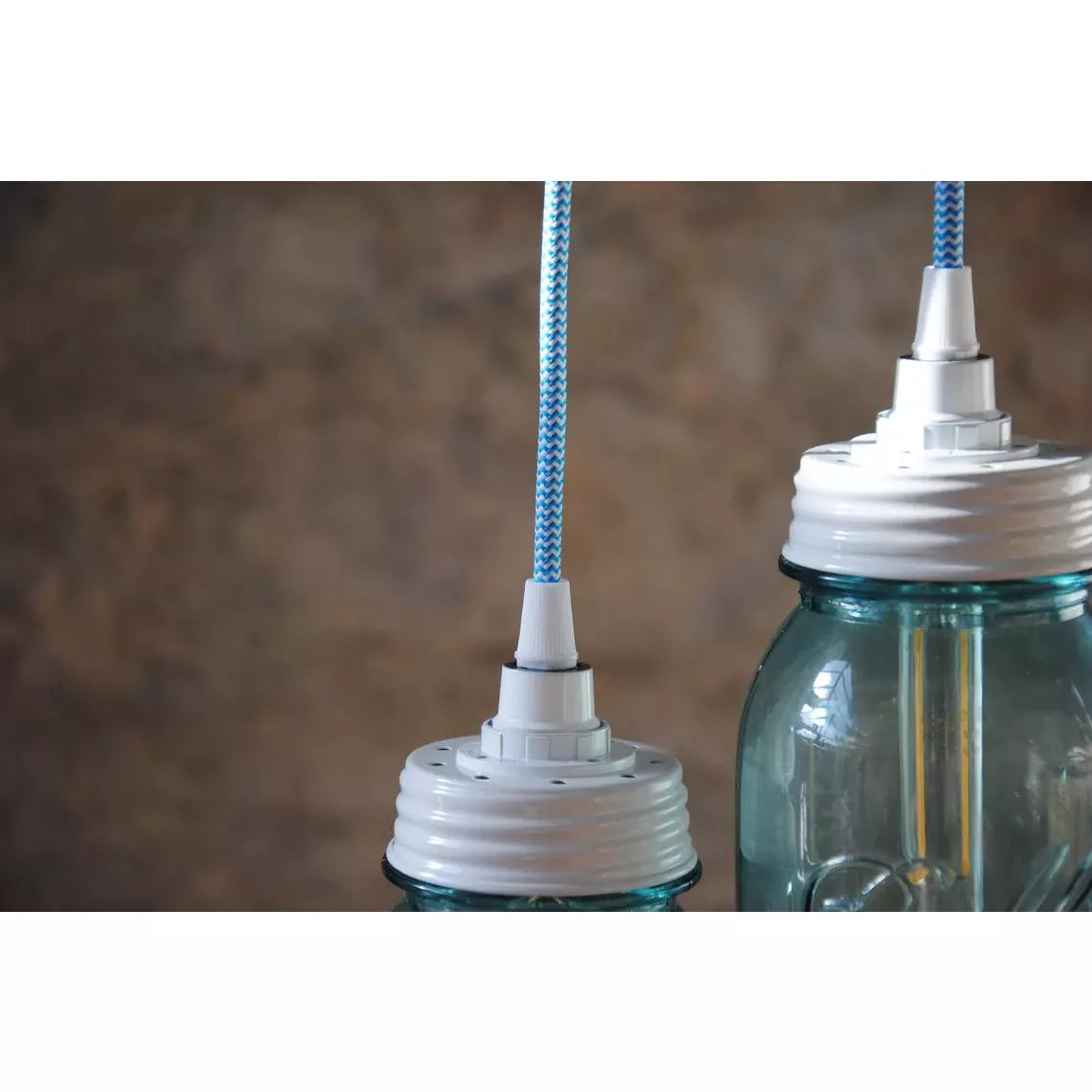 Blue Mason Jar Wall Light Fixture, Unique Farmhouse Modern Industrial Lighting Decor, Retro Farmhouse Bar Office Light Fixture Decor - Letempsdesbelleschoses